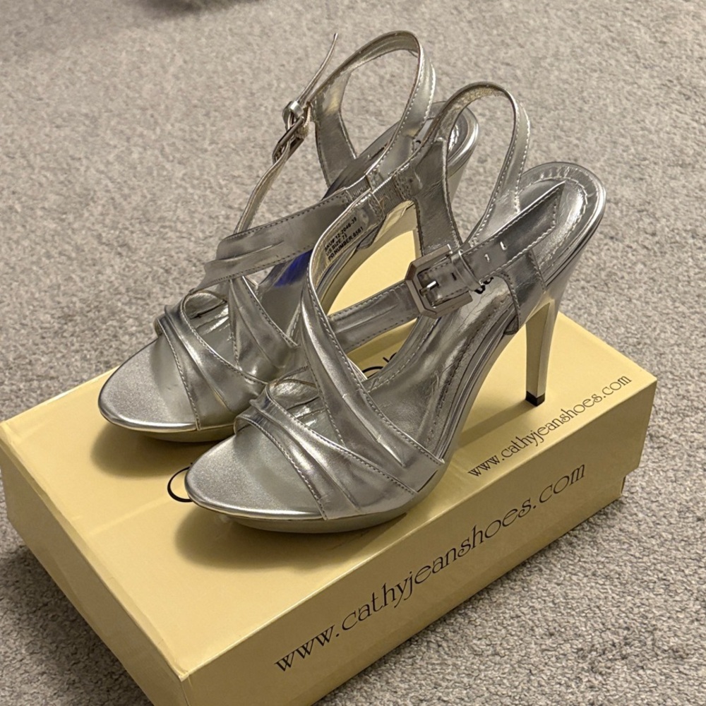 Cathy Jean Metallic Silver 5-inch Heels